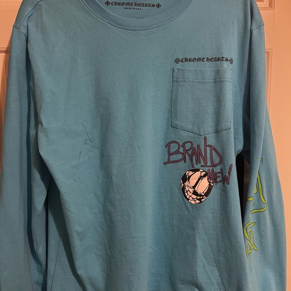 Chrome Hearts Blue Long Sleeve T-shirt
